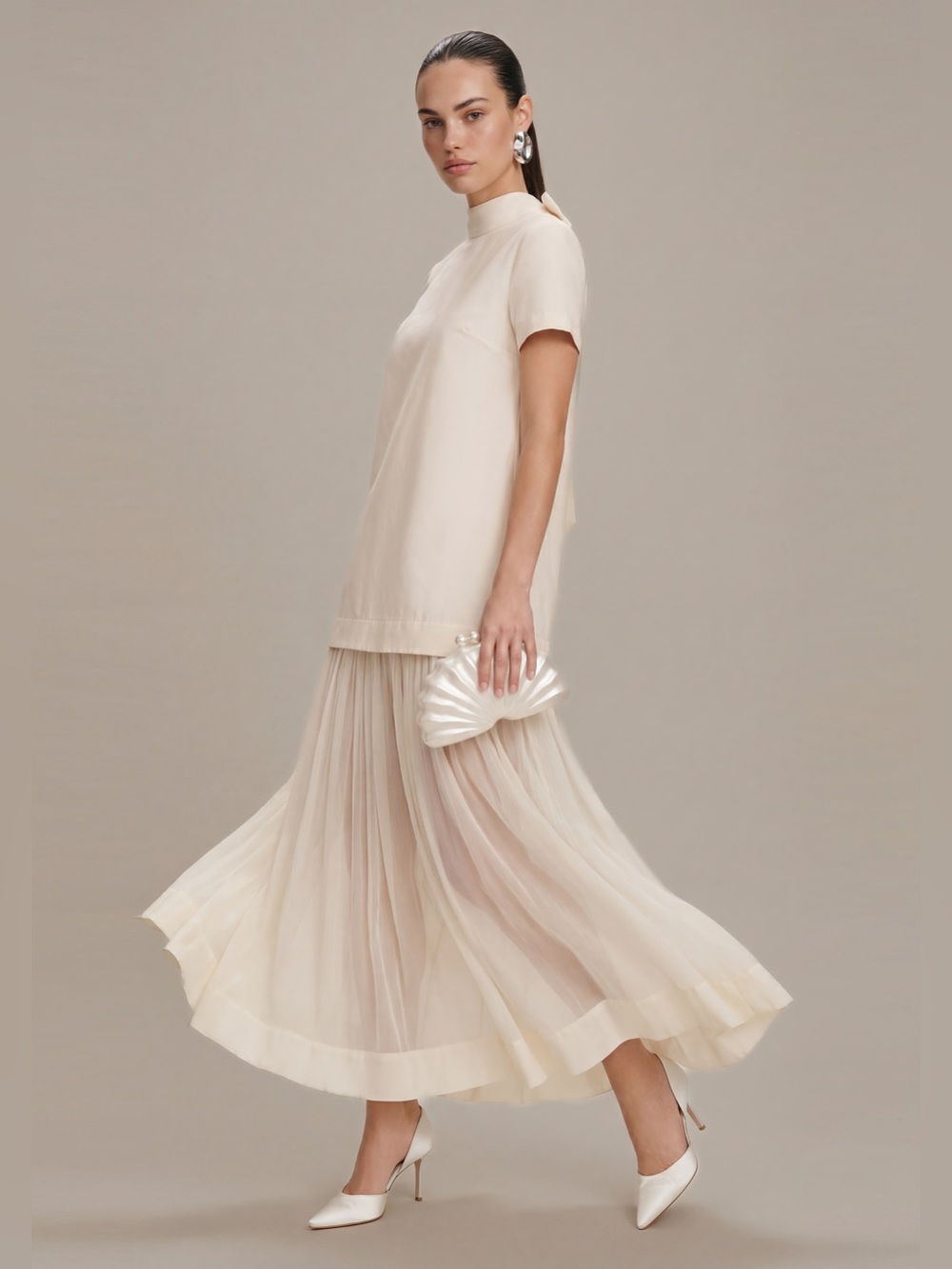 NWT o.p.t Ted Baker Elowen Dress size small S cream few moda - Picture 2 of 4